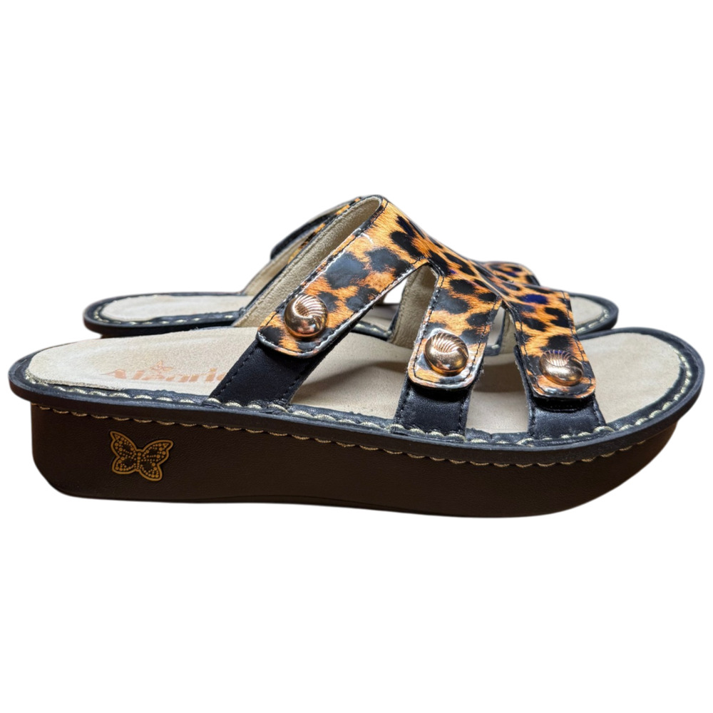 ALEGRIA Dinah Women's 39 /US 9-9.5 Leopard Three Strap Adjustable Comfort Sandal - Picture 4 of 16
